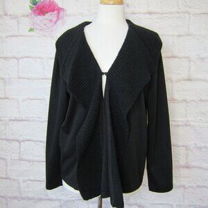 Dana Buchman Women's Black Blazer Jacket with Knit Collar